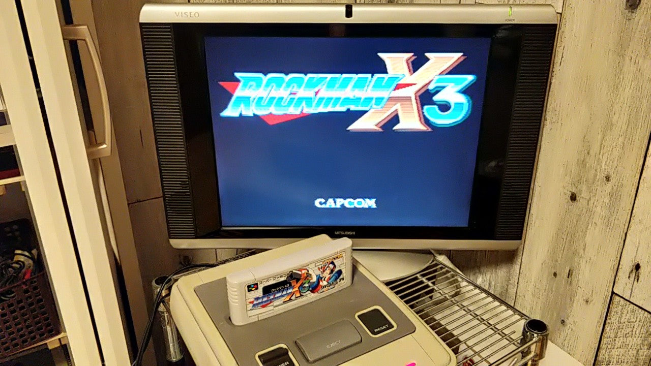 Rockman X3 MEGAMAN Super Famicom Cartridge, Manual, Box set, Working, Japan