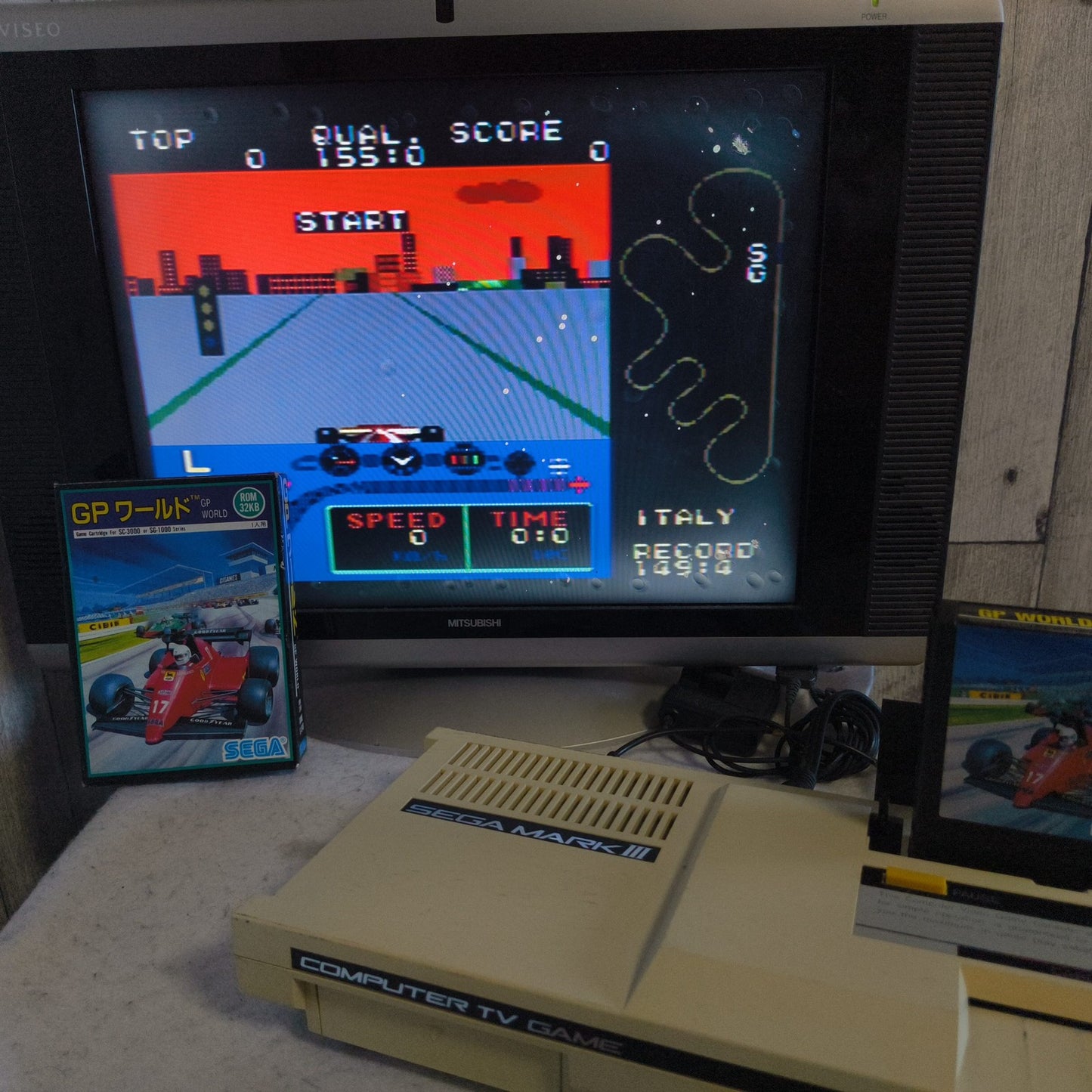 GP World SEGA Master system, Mark3 Game cartridge and Box set, Working, Japan