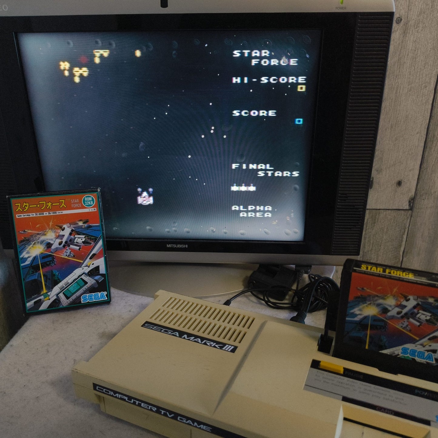 STAR FORCE SEGA Master system, Mark3 Game cart, w/Manual, Box, Working, Japan