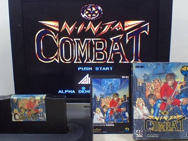 NINJA COMBAT SNK NEO GEO AES Cartridge w/ Manual, Paper Box, Working, Japan