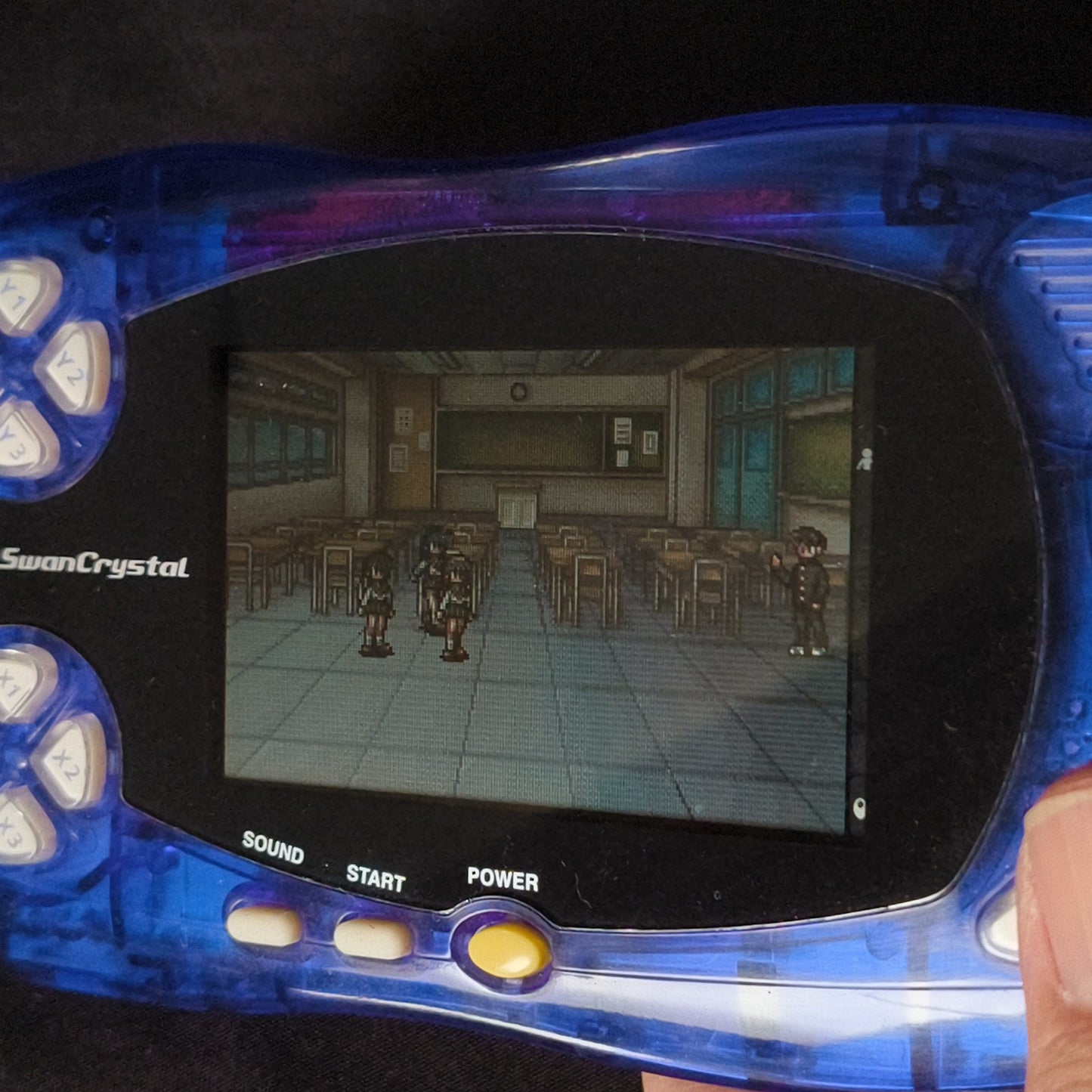 Bandai WoderSwanCrystal Clear Blue Console Boxed WS w/ Game set, Working, Japan