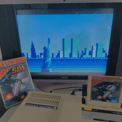 SEGA Zillion Akai Kodan Mark III Gold Cartridge 1M Mega Complete CIB Japan
