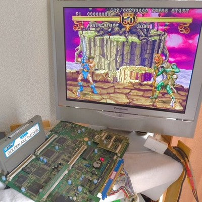 SEGA ST-V Golden Axe The Duel Arcade Cartridge with Manual and Cards Set Japan