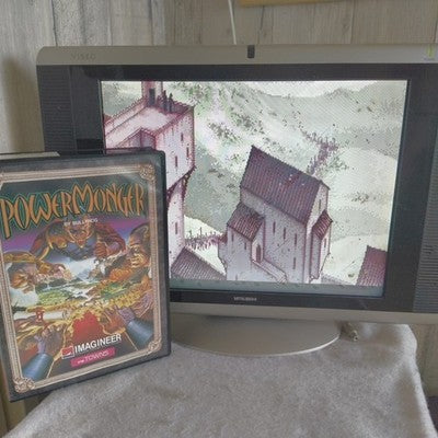 PowerMonger Bullfrog FM Towns CD-ROM Complete Set with Manuals Working Japan