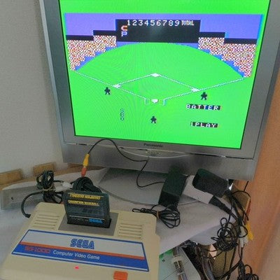 Sega SG-1000 Console with Champion Baseball Cartridge Working Rare Japan Import
