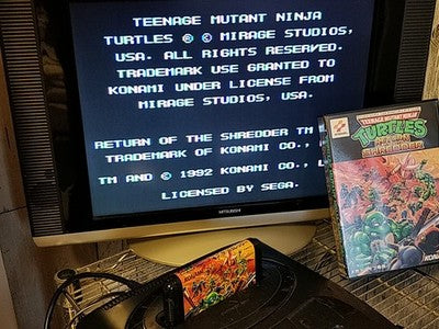 TMNT Return of the Shredder Sega Mega Drive Genesis Boxed Set Working Japan