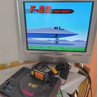 Sega Mega Drive Console System with Controller and AC Adapter Working Japan