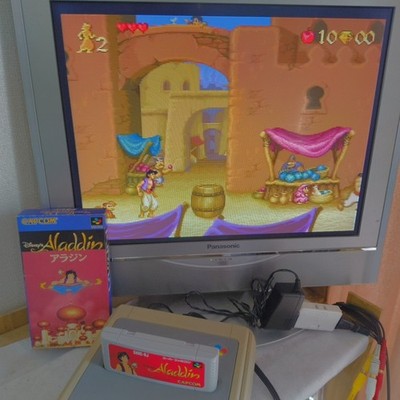 Aladdin Super Famicom Capcom Disney Complete CIB Working Rare Import Japan Boxed
