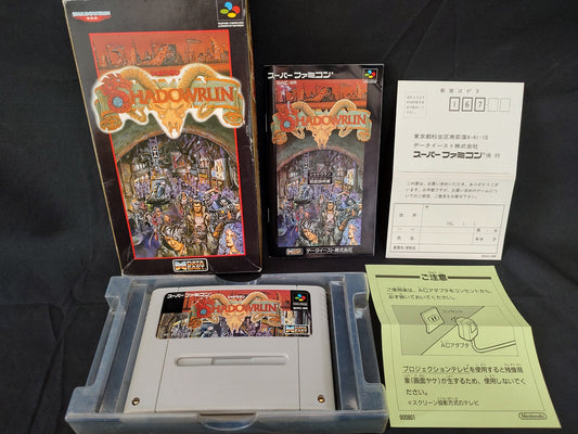 Shadowrun JP Ver. Super Famicom SNES Cartridge,Manual Boxed set, Working-g0304-