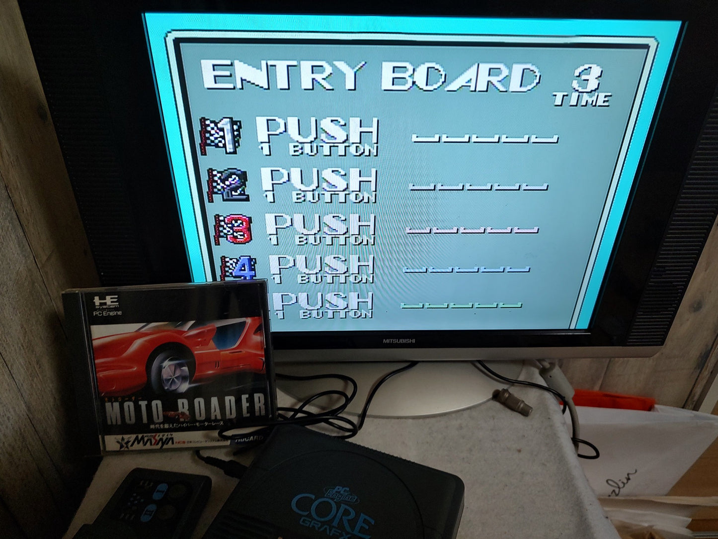 Moto Roader NEC PC Engine TurboGrafx-16 PCE Hu-card, w/Manual, Box-g0611-