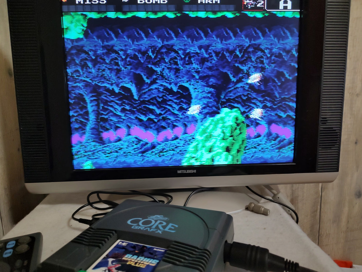 Darius Plus NEC PC Engine TurboGrafx-16 PCE game, Working-g0611-