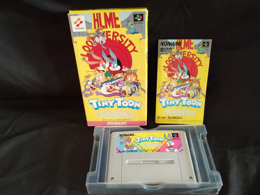 Tiny Toon Adventure Nintendo Super Famicom Game Cart w/Manual, Box set-g0807-