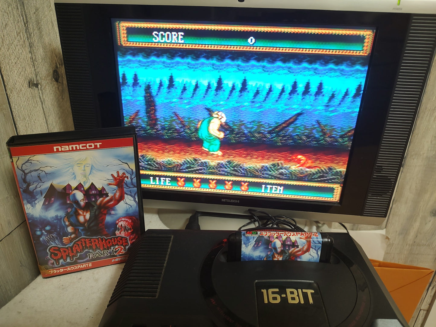 Splatterhouse Part 2 MEGA DRIVE Cartridge, Manual, Boxed set, working-h0111-