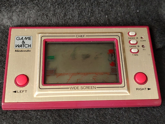 Defective, For parts Nintendo Game & Watch CHEF FP-24 Handheld game Japan-g1112-