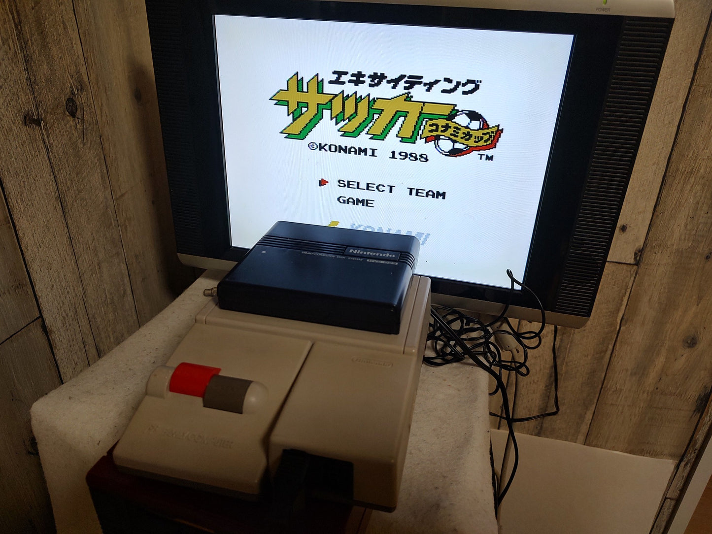 Used, Exciting Soccer KONAMI FAMICOM (NES) Disk System, Game disk only- g1225-