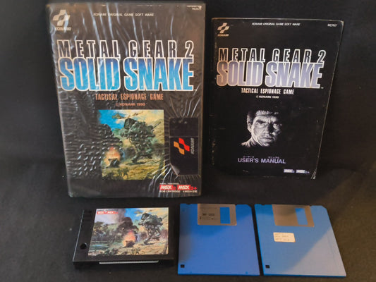METAL GEAR 2 SOLID SNAKE MSX MSX2 Game cartridge, w/Manual, Box, Working -h0130-