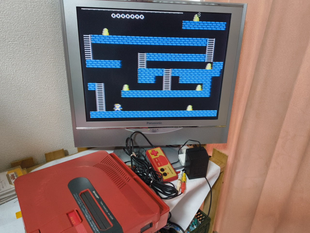 Super Lode Runner (NES) Disk System, Game disk and box set, working-h0212-