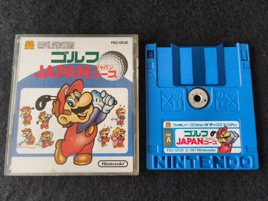 Mario Golf Japan Coruse (NES) Disk System, Game disk and box set, working-h0212-