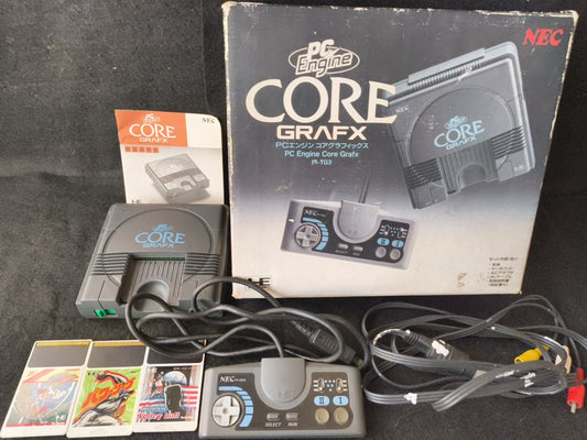 NEC PC Engine Coregrafx Console PI-TG3 TurboGrafx16, w/Manual, Game, Box-h0220-