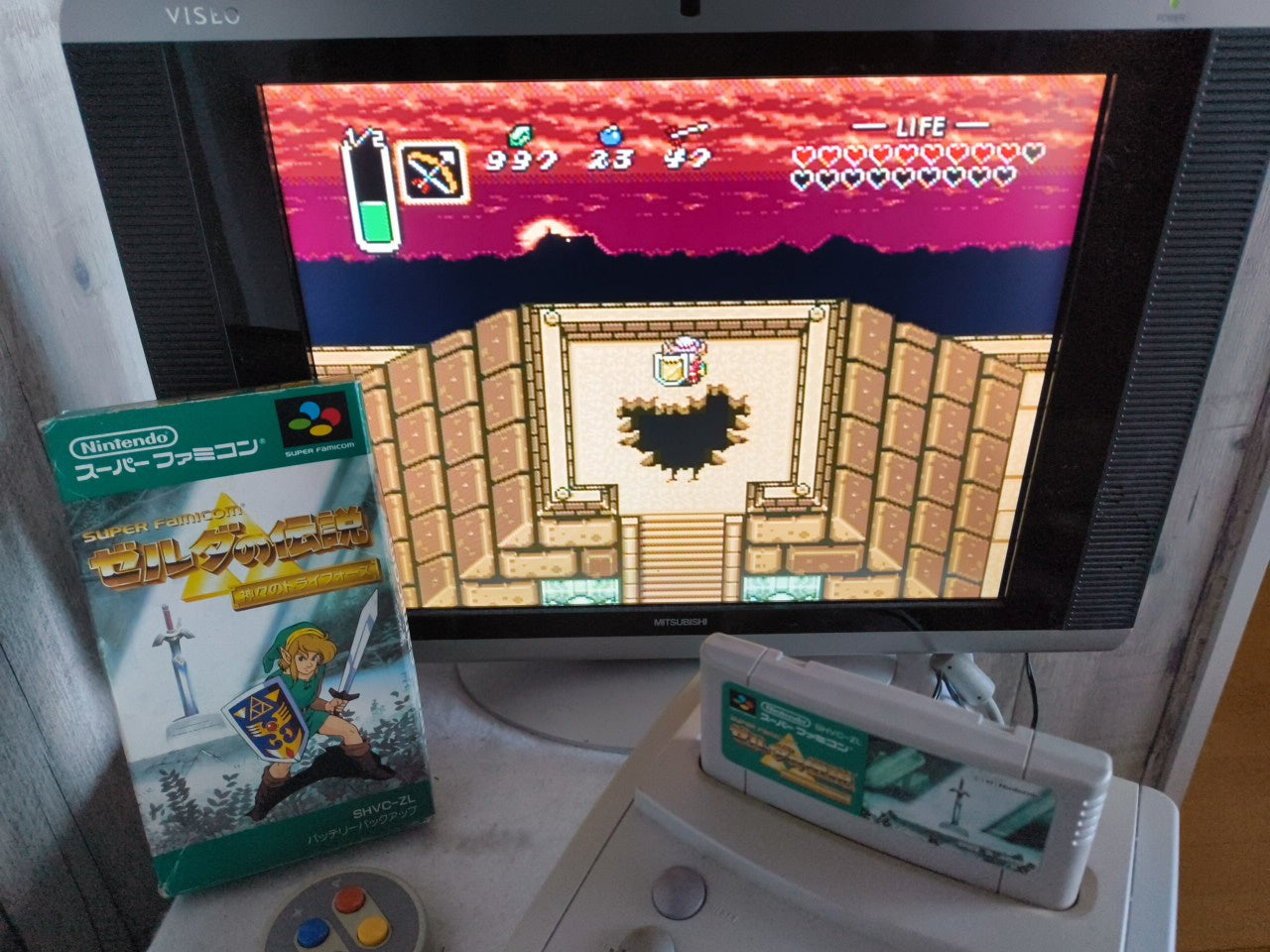 Legend of Zelda a Link to the Past Nintendo Super Famicom Cart w/Box Japan-h0220