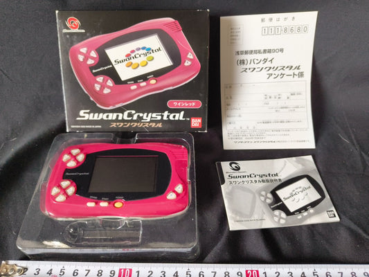 Wonder Swan Crystal Wine red BANDAI Console, Manual, Boxed set tested-h0303-