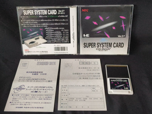 Super System Card Ver. 3.0 Hu-Card, manual, case PC Engine(Turbografx-16)-h0304-