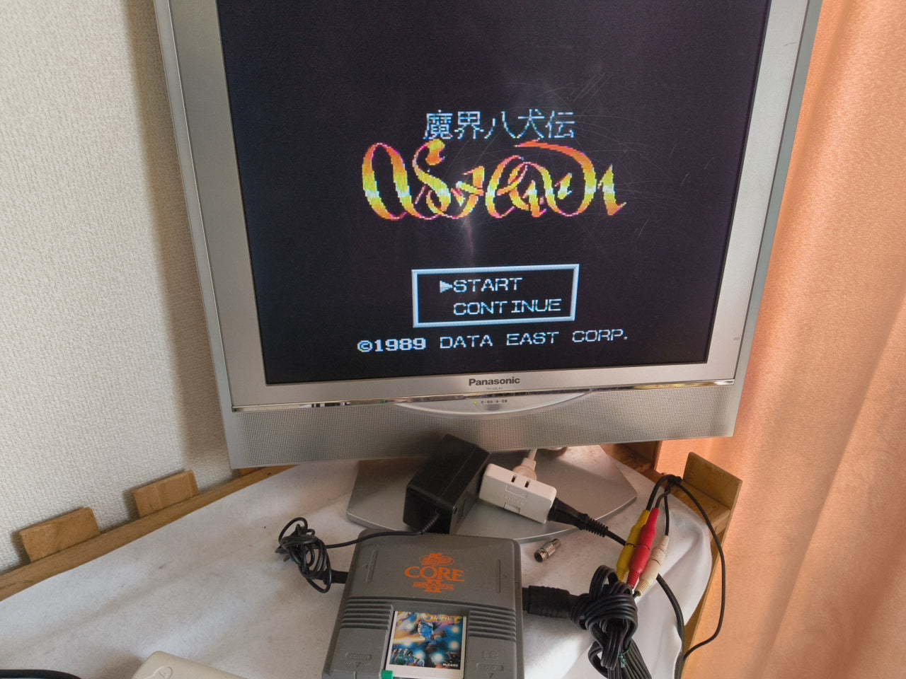 NEC PC Engine Coregrafx2 Console PI-TG7, Pads, PSU, AV cable, Game,working-h0407