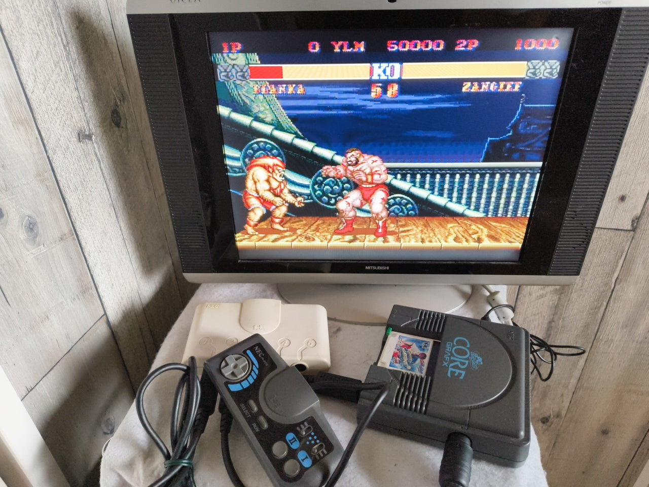 NEC PC Engine Coregrafx Console PI-TG3 TurboGrafx16, w/Manual, Pads, Box-h0412-