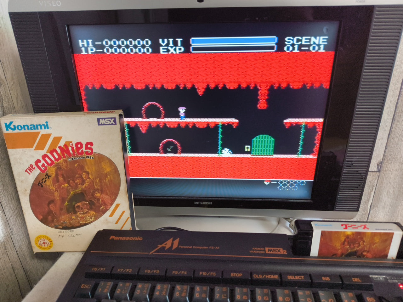 The Goonies for MSX /Game Cartrigde and Box set NTSC-J working Japan-h0420-