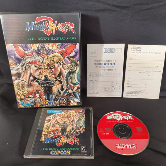 MUSCLE BOMBER (Saturday Night Slam Masters) FM TOWNS / MARTY Boxed set-f0811-