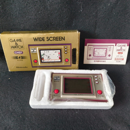 Vintage Nintendo Game & Watch CHEF Handheld game, w/Manual, Box set,Working
