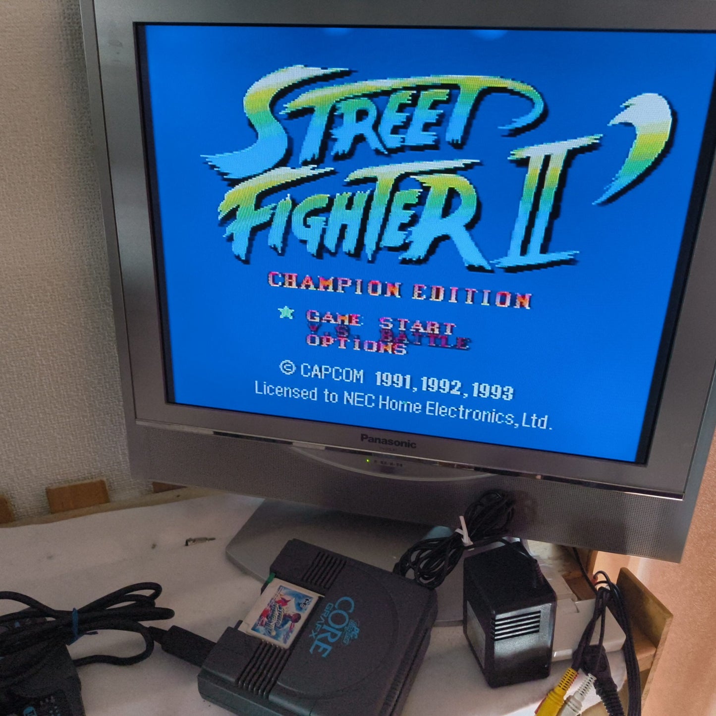 NEC PC Engine Coregrafx Console PI-TG3 TurboGrafx16, w/Pad, PSU, AV cable, Box