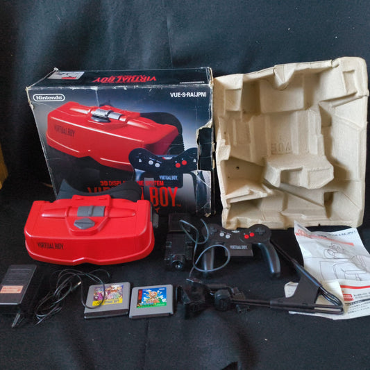 Defective, Nintendo Virtual Boy Console, Pad, Manual, Game, Accessories, Box set
