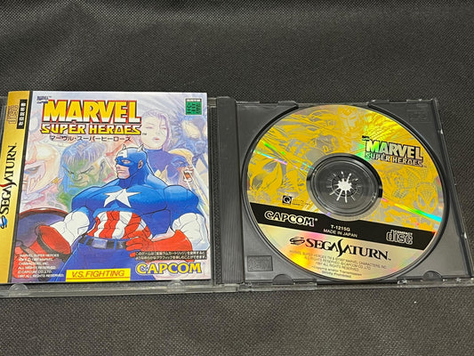 MARVEL SUPER HEROES SEGA Saturn Game, Gamedisk, Manual and Case set-g0903-
