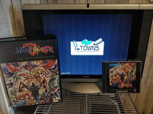 MUSCLE BOMBER (Saturday Night Slam Masters) FM TOWNS / MARTY Boxed set-f0811-