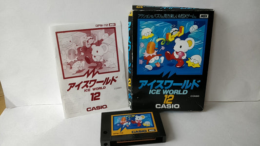 ICE WORLD MSX MSX2 Game cartridge,Manual,Boxed set tested -a530- - Hakushin Retro Game shop