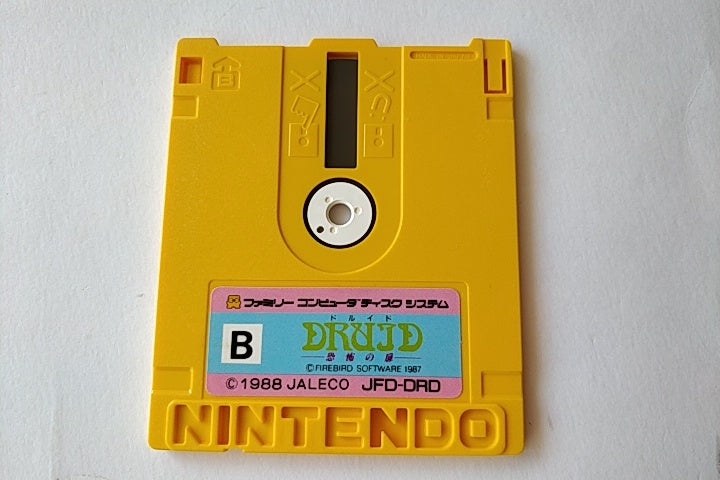 DRUID FAMICOM DISK SYSTEM FCD/Disk and case set tested -a106- - Hakushin Retro Game shop