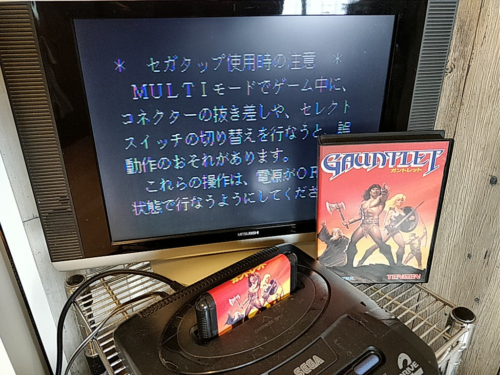 Gauntlet SEGA MEGA DRIVE GENESIS Cartridge,Manual,Boxed set tested-b602- - Hakushin Retro Game shop