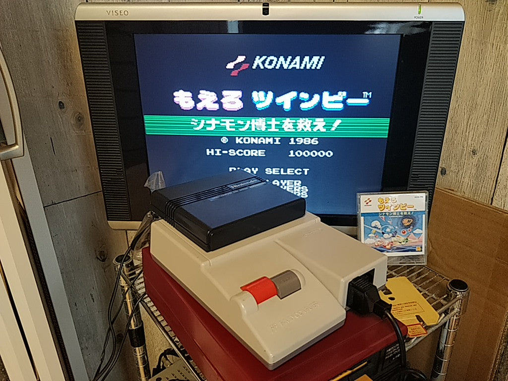 Moero TwinBee Stinger FAMICOM (NES) Disk System Game Disk ,boxed tested-b702- - Hakushin Retro Game shop