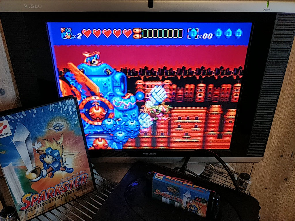 SPARKSTER Rocket Knight Adventures 2 SEGA MEGA DRIVE (Genesis ) Cart,Boxed-f0823