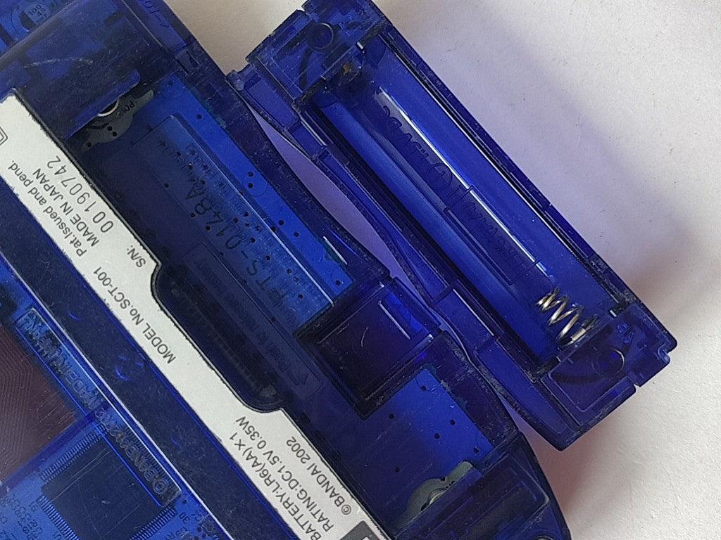 Wonder Swan Crystal Clear Blue BANDAI WSC Handheld Console tested-c1003-