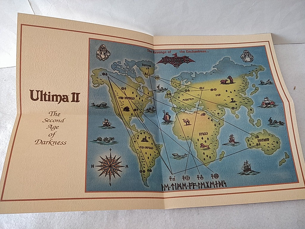 Ultima Trilogy 1,2,3 FM TOWNS / MARTY Game Disk,Map,Boxed set tested-c1120-