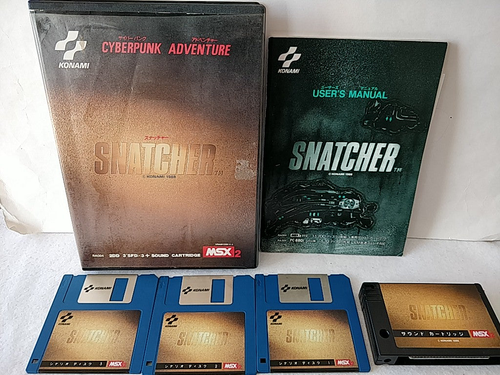 SNATCHER KONAMI MSX MSX2 Game Disk,Sound Cartridge,Manual,Boxed 
