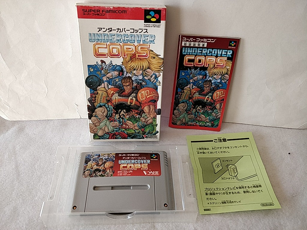 Undercover Cops Super Famicom SNES GAME Cartridge,Manual,Boxed set 