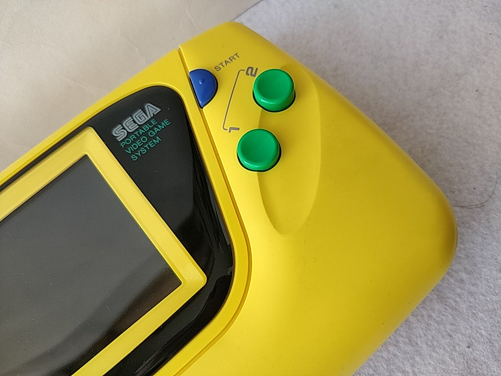 SEGA GAME GEAR HGG-3223 Yellow color Handheld Console/Has dead pixel line-d0223-