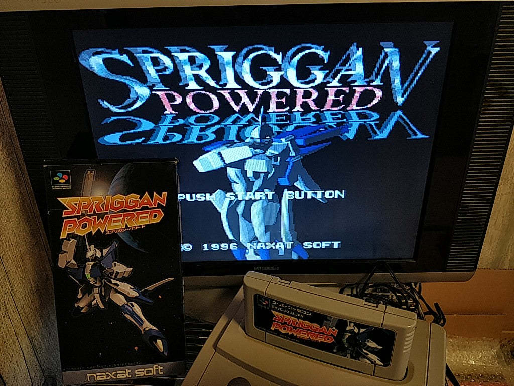 SPRIGGAN POWERED Nintendo Super Famicom SFC Cartridge,Manual,Boxed set-d0603-