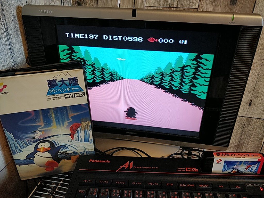 PENGUIN ADVENTURE (YUME TAIRIKU ADVENTURE) MSX MSX2 Game Boxed set tested-d0723-