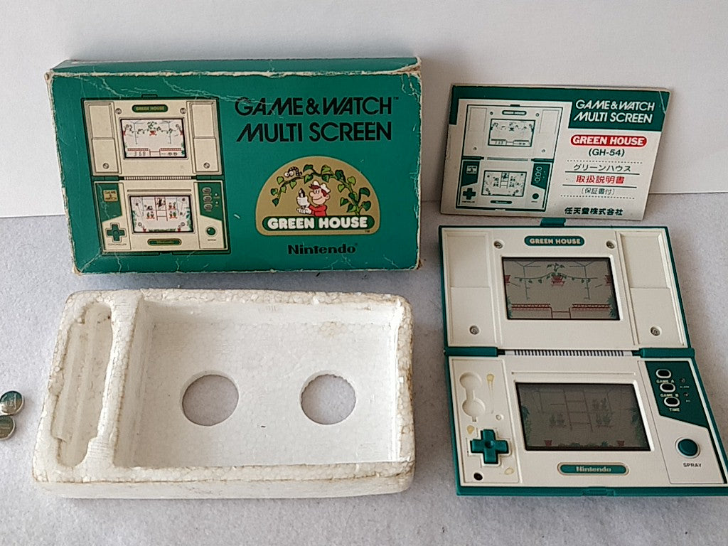 Used Nintendo Game And Watch Green House Multi Screen Concole Boxed Set