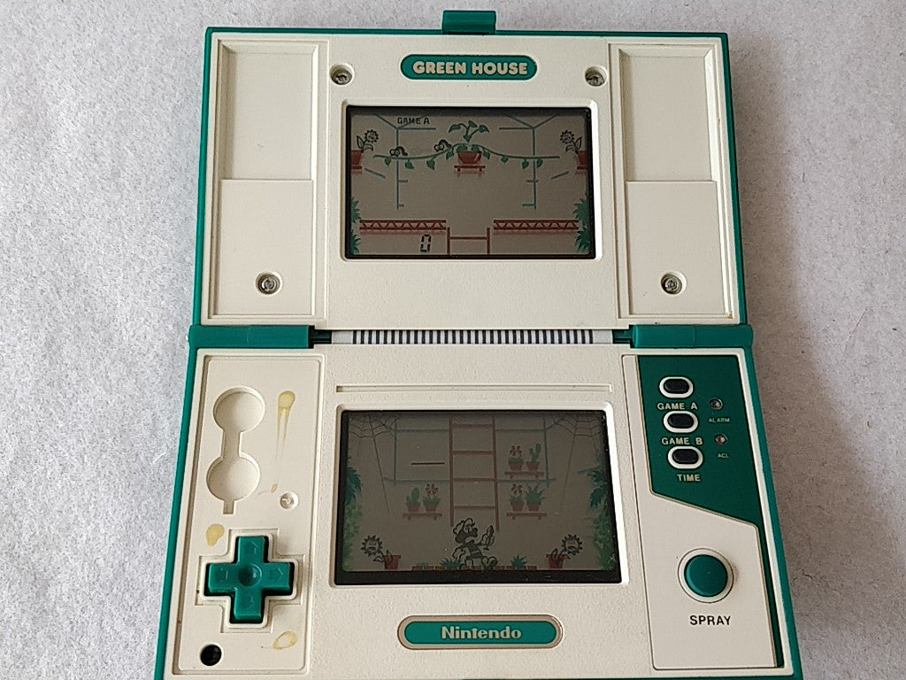Used Nintendo Game & Watch GREEN HOUSE Multi Screen concole, Boxed set-d1019-