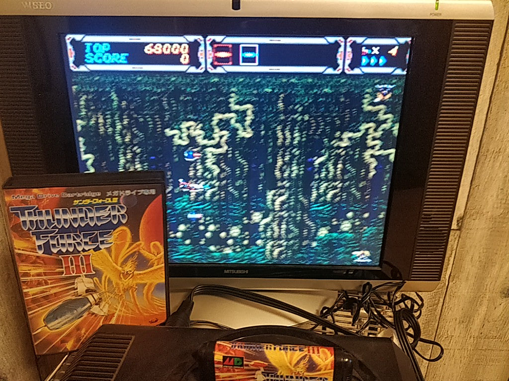 THUNDER FORCE 3 III SEGA MEGA DRIVE (Genesis ) Shooter game Cartridge set-d1209-